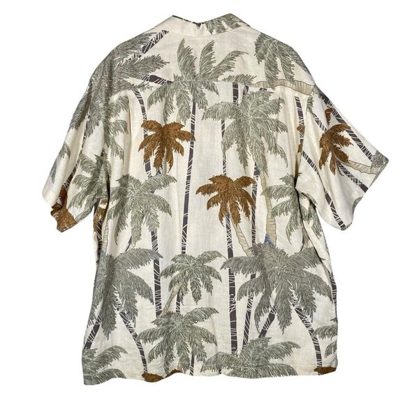 Tommy Bahama 100% Linen Camp Loop Collar Shirt Men's XL Hawaiian Palm Trees S/S - Picture 3 of 12